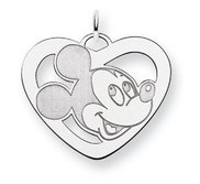 Sterling Silver Disney Mickey Mouse Heart Charm