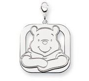 Sterling Silver Winnie the Pooh Large Lobster Clasp Two Layer Charm