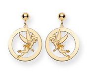 Disney Tinker Bell Dangle Post Round Earrings