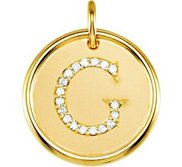 Letter  G  Posh Mommy Initial Roxy Pendant with Diamonds