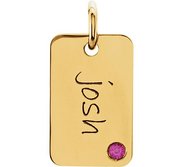 Posh Mommy  Birthstone Mini Dog Tag