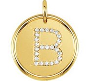 Letter  B  Posh Mommy Initial Roxy Pendant with Diamonds