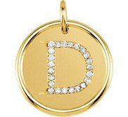 Letter  D  Posh Mommy Initial Roxy Pendant with Diamonds