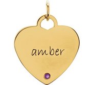 Posh Mommy  Birthstone Heart Shape Pendant