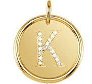 Letter  K  Posh Mommy Initial Roxy Pendant with Diamonds