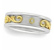 TWO TONE DIAMOND ETRUSCAN BAND