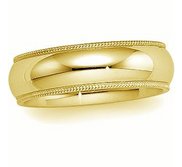 14k Yellow Gold 5mm Milgrain Wedding Band