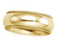 14k Yellow Gold 6mm Milgrain Wedding Band