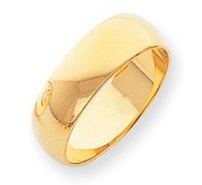 14k Yellow Gold 7mm Comfort Fit Light Weight Wedding Band