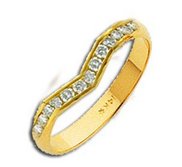 14k Yellow AA Diamond Wedding Band