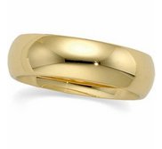 14k Yellow Gold 6mm Half Round Wedding Band