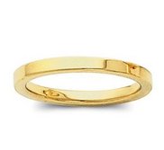 14k Yellow Gold 2mm Flat Polish Finish Wedding Band