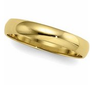 14k Yellow Gold 5mm Half Round LightWeight Wedding Band