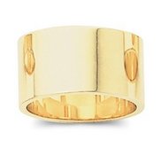 14k Yellow Gold 10mm Flat Wedding Band