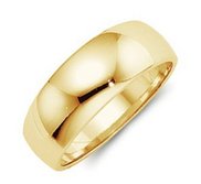 14k Yellow Gold 8mm Half Round Tapered Series Wedding Band