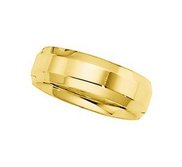 14k Yellow Gold 6mm Beveled Edge Wedding Band