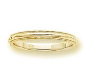 14k Yellow Gold 3mm Milgrain Wedding Band