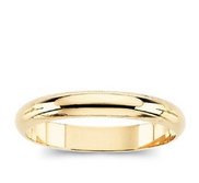 14k Yellow Gold 3mm Half Round Wedding Band