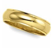 14k Yellow Gold 6mm Domed Series Wedding Band