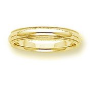 14k Yellow Gold 4mm Milgrain Wedding Band