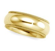 14k Yellow Gold 6mm Milgrain Comfort Wedding Band