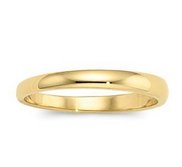 14k Yellow Gold 3mm Half Round Tapered Series Wedding Band