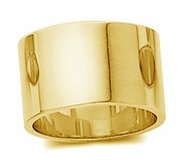 14k Yellow Gold 12mm Flat Wedding Band