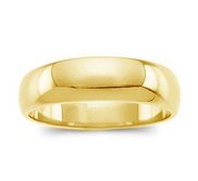 14k Yellow Gold 5mm Half Round Tapered Series Wedding Band