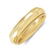 14k Yellow Gold 5mm Milgrain Comfort Wedding Band