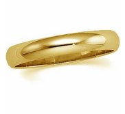 14k Yellow Gold 4mm Half Round Wedding Band