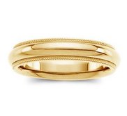 14k Yellow Gold 4mm Milgrain Comfort Wedding Band