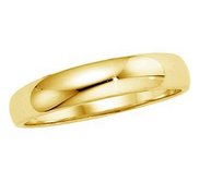 14k Yellow Gold 4mm Half Round Tapered Series Wedding Band