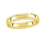 14k Yellow Gold 5mm Beveled Edge Wedding Band