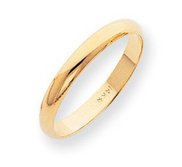 14k Yellow Gold 3mm Half Round Wedding Band