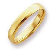 14k Yellow Gold 4mm Beveled Edge Wedding Band