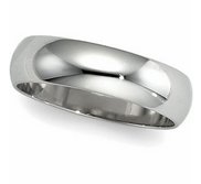 14k White Gold 7mm Half Round Wedding Band