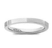 14k White Gold 2mm Flat Satin Finish Wedding Band