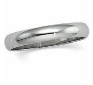 14k White Gold 4mm Half Round Wedding Band