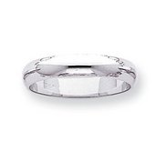 14k White Gold 4mm Half Round Wedding Band