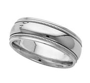 14k White Gold Satin Finish 7 5mm Wedding Band