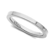 14k White Gold 2mm Flat Polish Finish Wedding Band