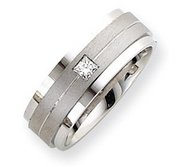 14k White Gold 8mm Fancy Diamond Wedding Band