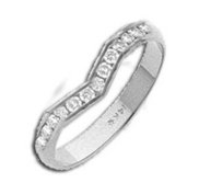 14k White AA Diamond Wedding Band