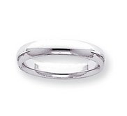 14k White Gold 4mm Comfort Fit Light Weight Wedding Band