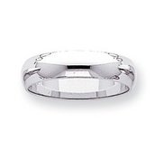 14k White Gold 5mm Half Round Wedding Band