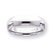 14k White Gold 6mm Comfort Fit Light Weight Wedding Band