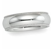 14k White Gold 5mm Milgrain Wedding Band