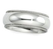 14k White Gold 6mm Milgrain Wedding Band