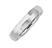 14k White Gold 4mm Knife Edge Wedding Band