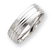 14k White Gold 6 75mm Fancy Wedding Band